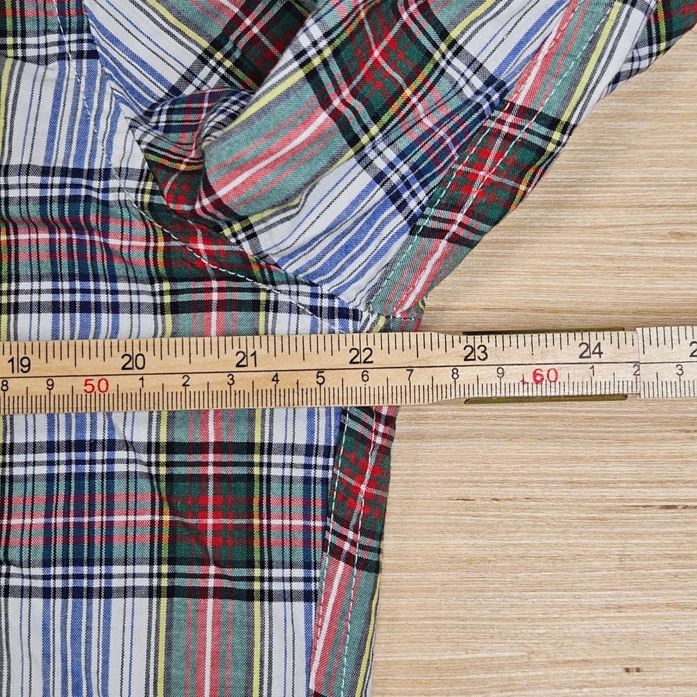 J. Crew Secret Wash Poplin Button Down Mens L Blue Plaid Slim Fit BN127 Preppy - Picture 5 of 11
